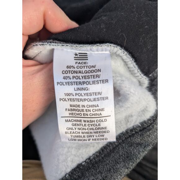 Hollywood The Jean People Mens Fleece Lined Funnel Neck Hoodie Sz M Charcoal - Picture 7 of 9